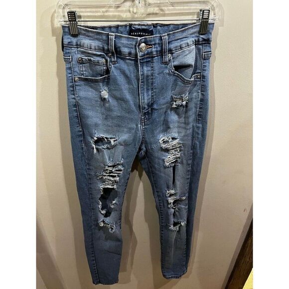 Aeropostale Jeans Women's Size 10R Super High Rise Jegging Denim - Picture 1 of 11